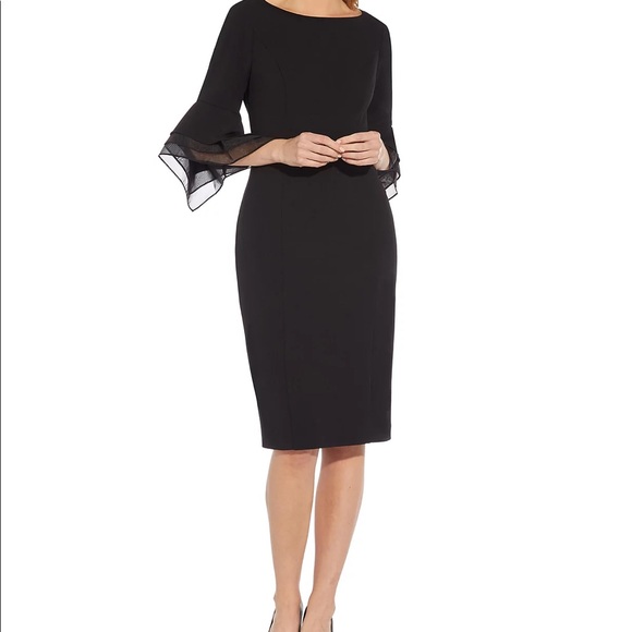 Adrianna Papell  Stretch Knit Crepe Sheath Dress - Picture 1 of 5